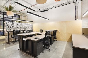 Office with sit stand desks Office with sit stand desks