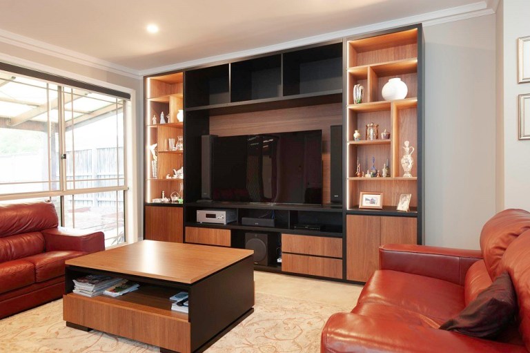 Custom Entertainment Centre with LED lighting C117