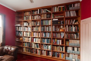 Fitted wall to wall custom bookcase