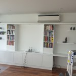 Fitted white entertainment centre