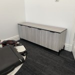 Custom laminate buffet with black handles