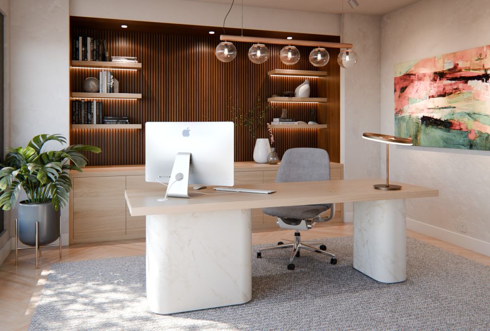 Home Office design custom desk and storage C 158